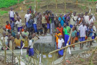 Children happy at the Water Point