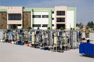 Four Samaritan's Purse water filtration systems were given to Mexico's military on March 20.