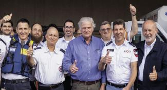Franklin Graham meets with ambulance drivers in Israel