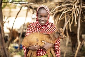 girl with goat