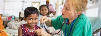 rohingya child being treated medically