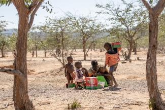 himba children with gifts