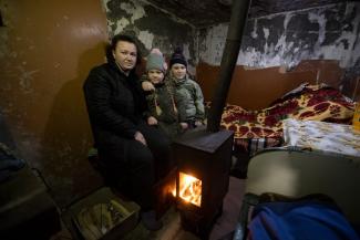 Ukrainian Family Sheltering