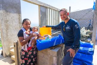 Angelica and her child were one of hundreds of residents who received, through local churches, shelter supplies and water filtration systems for their homes.