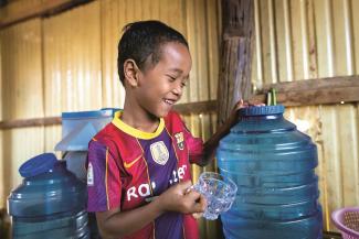 Samot’s son is healthier now that the family has a water filter.