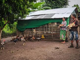 SAMARITAN’S PURSE PROVIDED PHALLY AND HER HUSBAND WITH TOOLS, RESOURCES, AND TRAINING TO RAISE CHICKENS TO SUPPORT THEIR FAMILY.