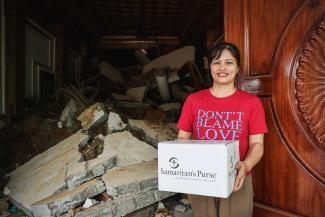 Though her home lies in ruins, Lee looks to the future with hope, deeply grateful for the aid provided by Samaritan’s Purse.