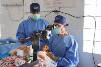 The group of 12 medical professionals completed 209 cataract surgeries in a week’s time.