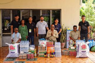 Sao and Mau, along with other patients, took home a pile of groceries to sustain them as their eyes recover.